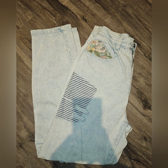 Vintage 80s Everblue patchwork Jeans Size 9/10 - Picture 15 of 16